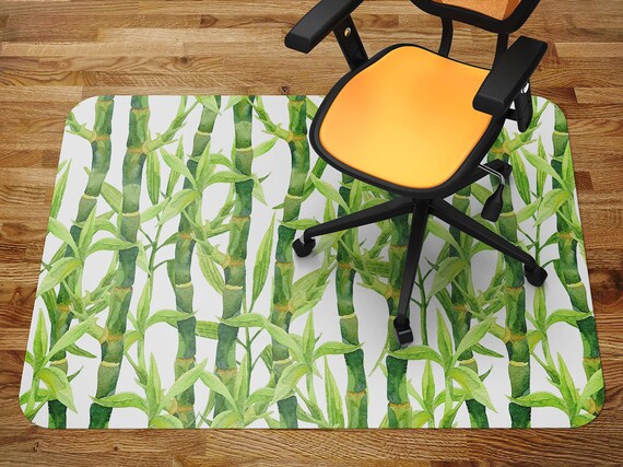 Buy Green Watercolor Bamboo Chair Mat Carpet Green Glass Chair