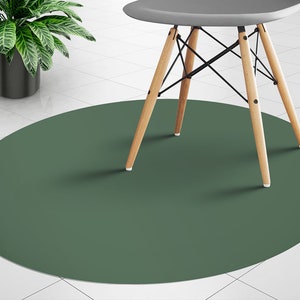Dark Green Round Chair Mat, Mat Under Chair, Round Chair Protector Vinyl Chair Carpet