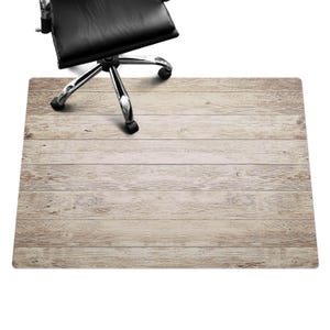 Wooden Texture Computer Chair Mat, Beige Office Chair Mat, Chair Mat, Texture Vinyl Floor Protector, Chair Floor Protector