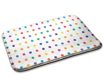 Colorful Dots Soft Kids Rug, Orange Kids Decorations, Toddler Room Carpet, Patterned Newborn Carpet, Gender Reveal Gift,