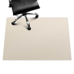 Color Beige Computer Chair Mat, Beige Office Chair Mat, Chair Mat, Pattern Vinyl Floor Protector, Chair Floor Protector