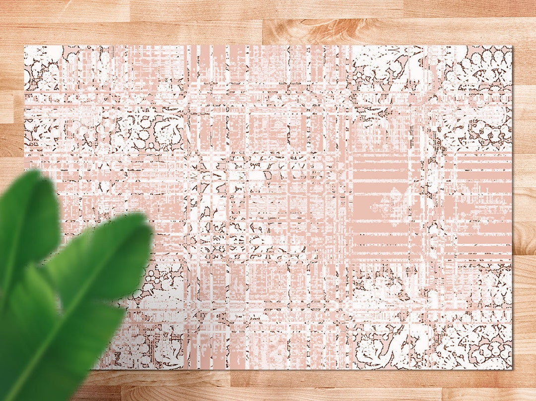 Linoleum Rosa Rosa Colorful Original Design Vinyl Mat, Orange Floorcloth Vinyl Mat ...