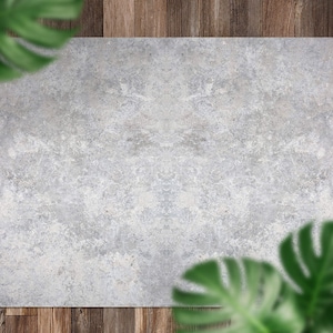 Gray Cement Rug Vinyl Mat, Gray Floorcloth Vinyl Mat, Beige Linoleum Floor, Marble Vinyl Area Carpet