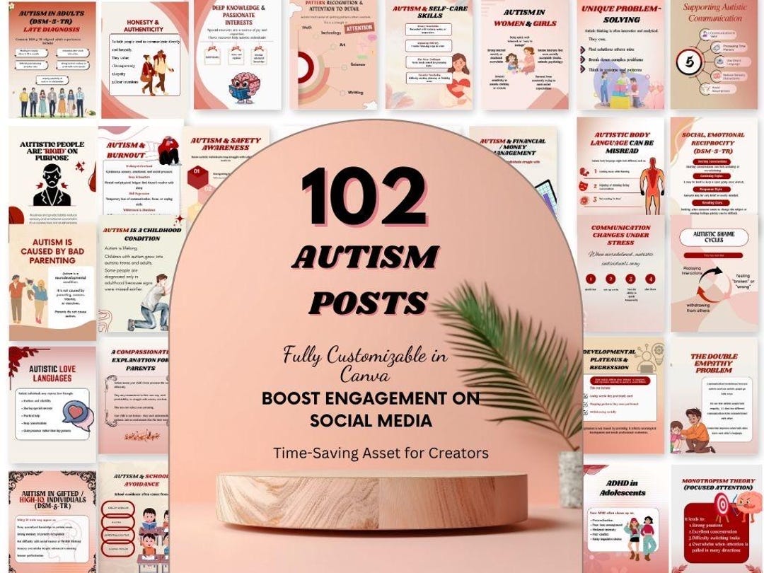 Autism Awareness Instagram Post Templates, Neurodiversity Content ...
