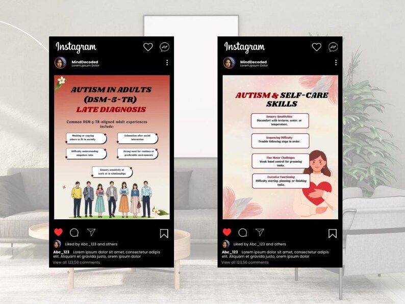 Autism Awareness Instagram Post Templates, Neurodiversity Content ...