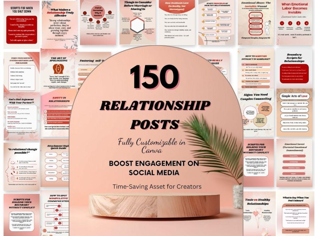 Relationship Social Media Posts | Therapist-inspired Canva Templates ...