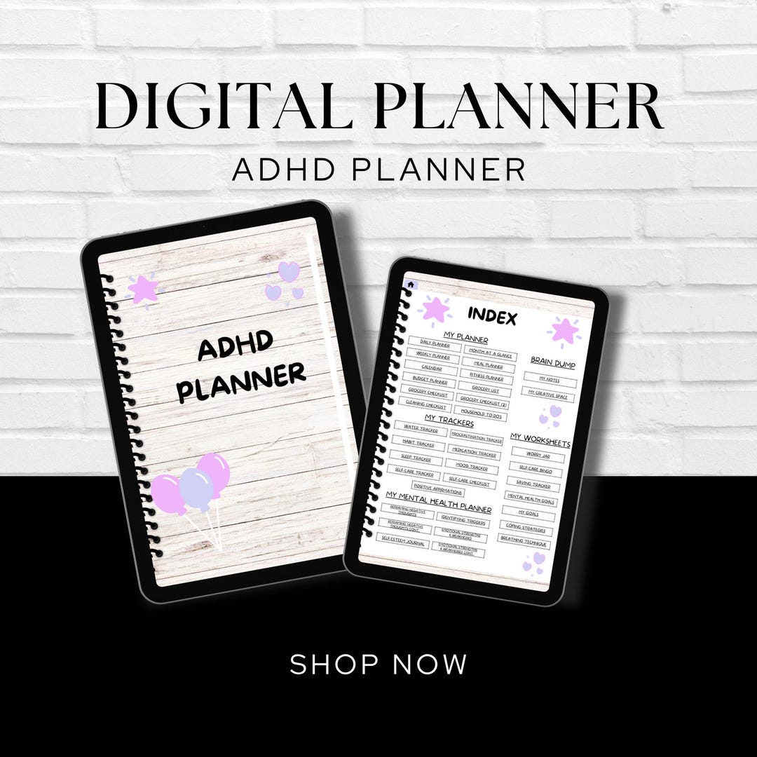 ADHD Planner Printable Digital Download for Mental Health Focus and ...