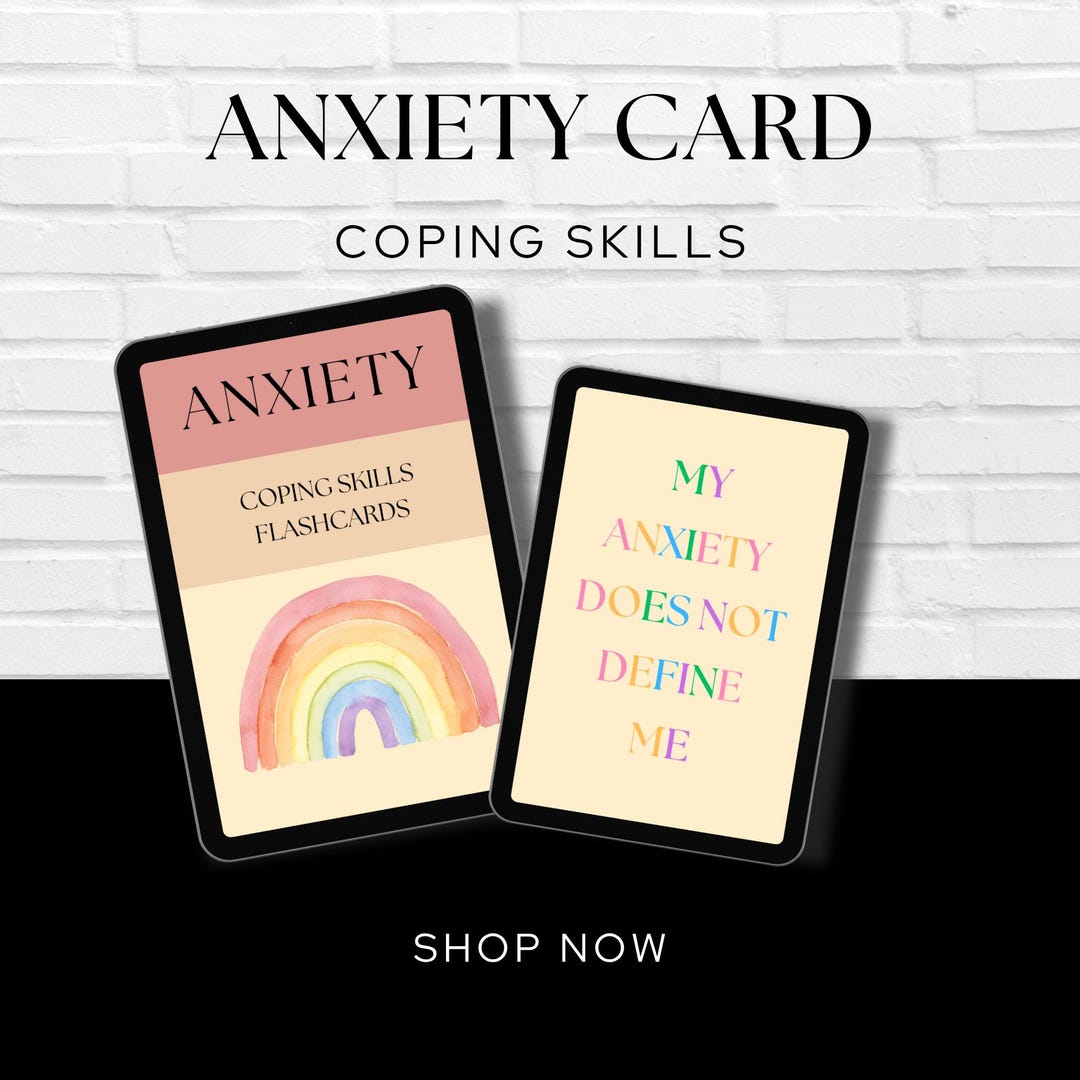 Teen Anxiety Coping Skills Flashcards Canva Templates, Anxiety Coping ...