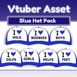 I heart Hats Vtuber Assets, **11 Variations** PNG-tuber, Youtube, twitch, streamlabs, OBS