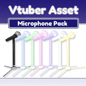 Microphone Vtuber Assets, 7 colours PNG-tuber, Youtube, twitch, streamlabs, OBS
