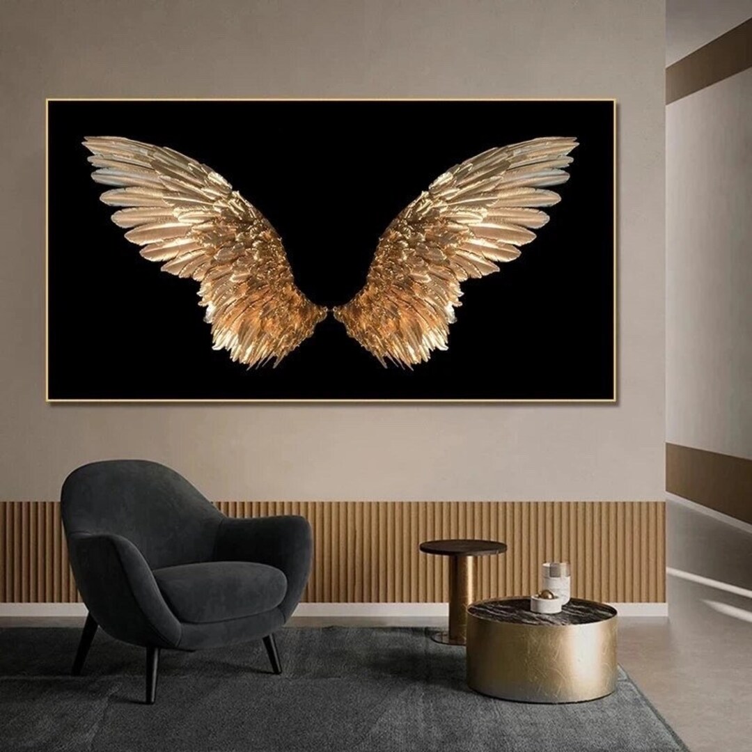 Framed Modern Wall Art | Angel Wings Canvas - Etsy