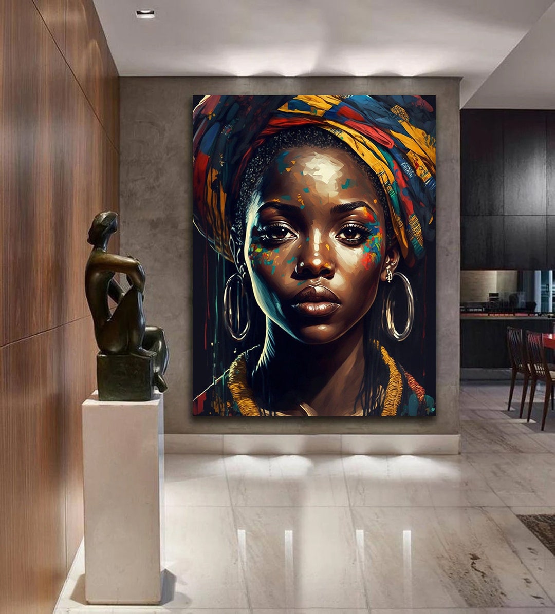 African Woman Canvas Art, African Woman Canvas Print Art, African Girl
