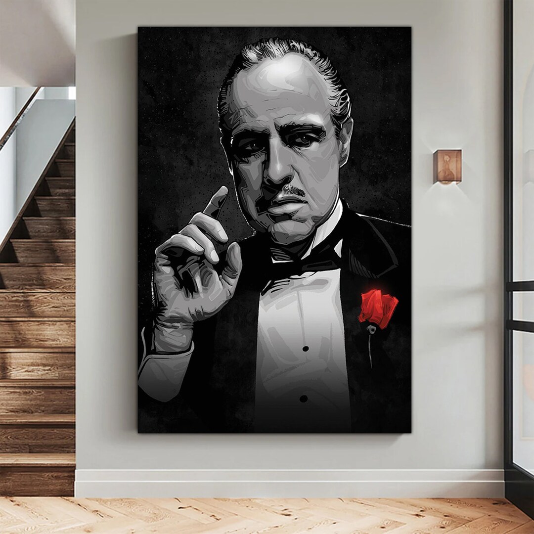 The Godfather Poster,the Godfather Painting, Vintage Wall Art,marlon
