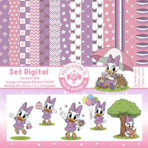 Daisy Duck clipart and digital papers