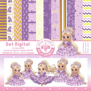 Rapunzel Clipart and Digital Papers