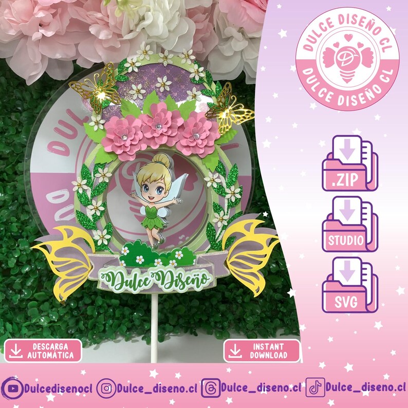 Cake Topper Template With Rotating Movement - Etsy