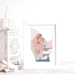 faceless portrait, custom illustration, personalized photo, photo illustration, digital portrait, mom gift, grandma gift, custom portrait