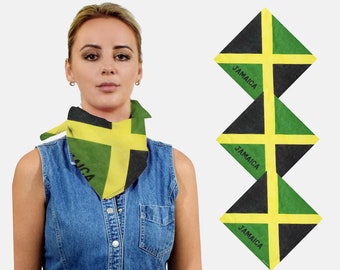 Jamaica Flag Bandana Cotton Headwear Headcover Bandannas Bandanna Biker Headwrap Head Scarf Carnival Accessories