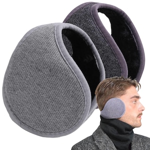Winter Earmuffs, Camouflage and Plain Extra Wide Warm Fleece Ear Warmers, Foldable & Comfortable for Skiing and Outdoor Activities Unisex