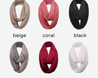 Basic Sense Sciarpa Tubolare Snood In Misto Cotone - Morbida, Unisex, Lunga 180 Cm, Colori Solidi - 3