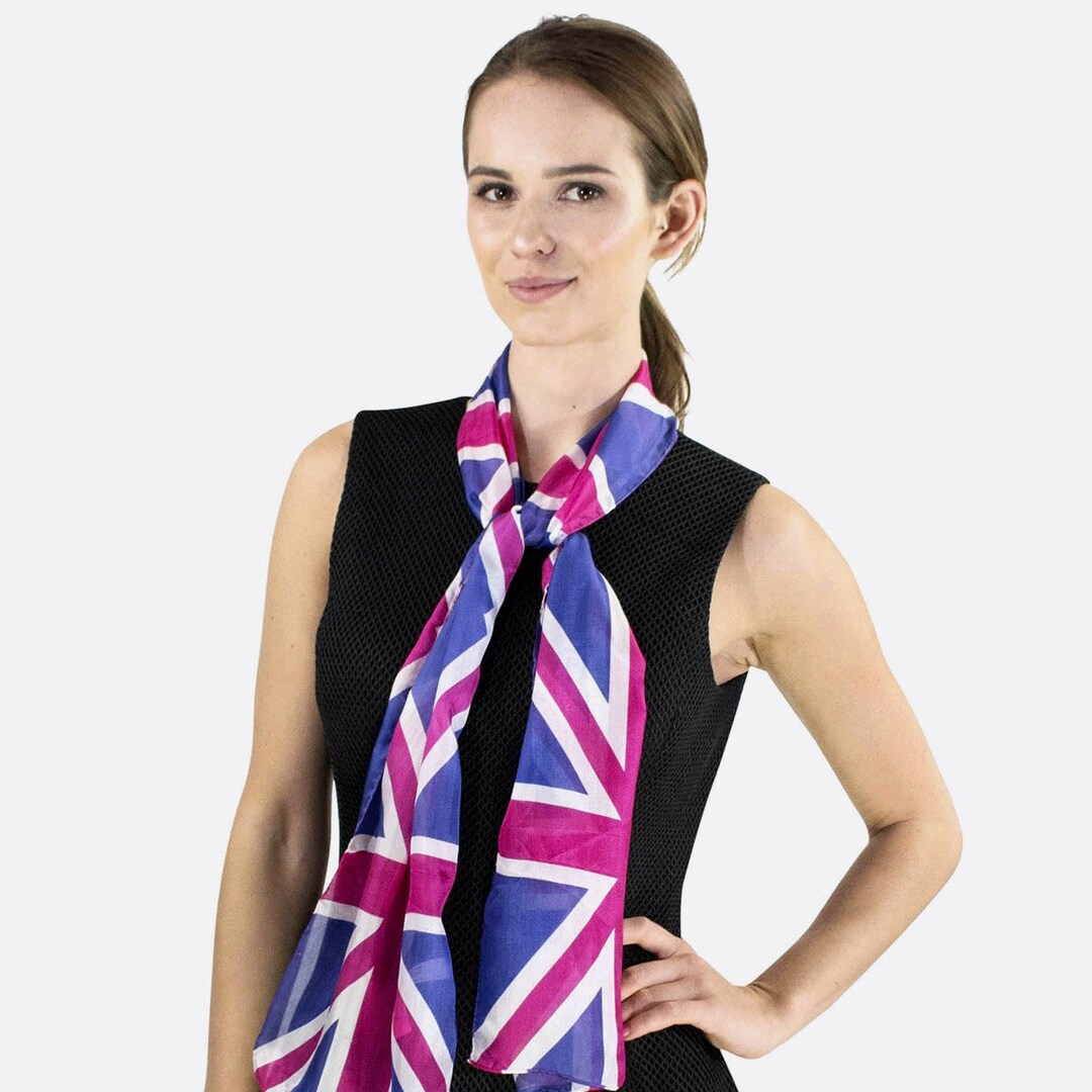 Basicsense Patriotic UK Union Jack Flag Mulberry Silk Scarf Jubilee