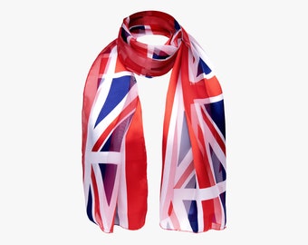 Union Jack Flag Scarf: Silky UK Patriotic Accessory