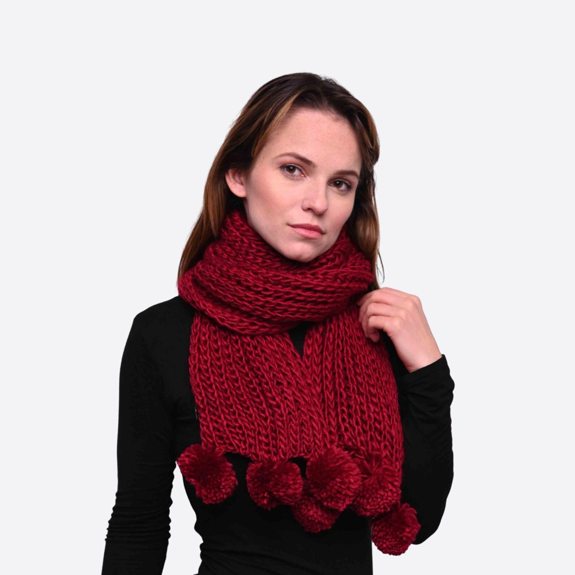 Fur Pom Pom Scarf UK