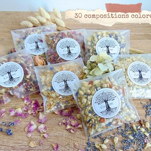Sacchetto di coriandoli fiori secchi matrimonio - bianco verde rosa blu arancione giallo - petali di rosa lavanda gelsomino eucalipto - regali per gli ospiti