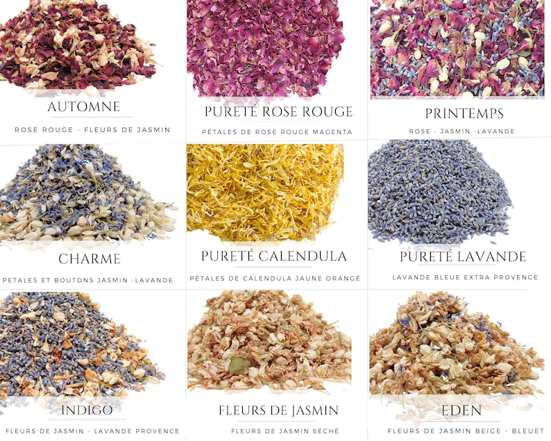 confettis de fleurs séchées mariage