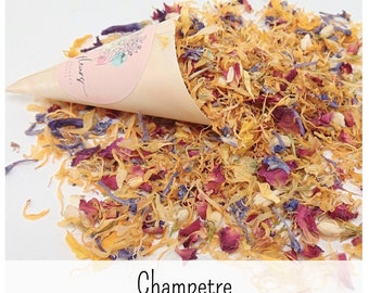 Confettis Fleurs Séchées Mariage Pétales blanc Eucalyptus Vert Sauge - 1 L | Feuilles d'eucalyptus, Jasmin séché Naturel, Décoration Table Champêtre, Pétales à Jeter