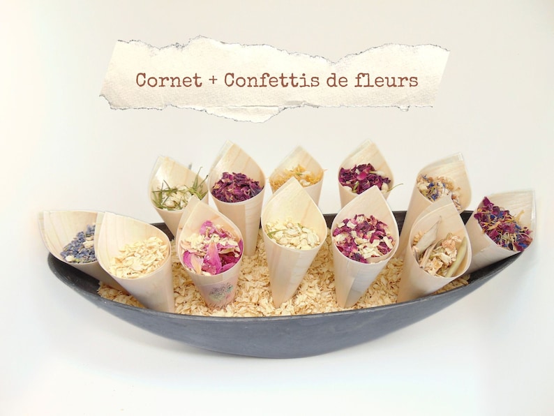 Cornet confettis mariage biodégradables