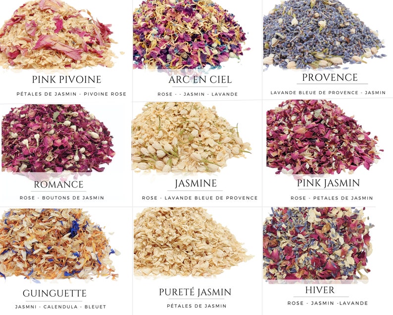 confettis de fleurs séchées mariage