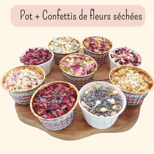 Vasi con coriandoli di fiori nuziali secchi - Naturali e biodegradabili. Petali di rosa, gelsomino, lavanda, eucalipto - Petali usa e getta