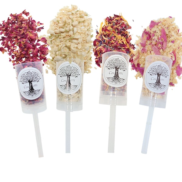 Dried Flower Petal Confetti Cannon - Push pop filled with natural flower petals Wedding Birthday Gender Reveal Parties