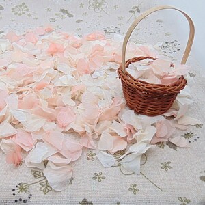 Petali di ortensia essiccati, coriandoli di fiori da matrimonio avorio e rosa - Biodegradabili naturali - Artigianato francese - Marchio Petales Boheme