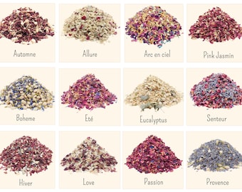 Gedroogde bloemconfetti, bruiloftsbloemblaadjes, natuurlijke en biologisch afbreekbare rozenblaadjes, jasmijnlavendel - Boheemse decoratie - Frankrijk