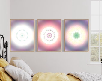 Divine Aura Poster 3 Piece Wall Art, Aura Energy Spiritual Gradient Print, Y2K Decor, Spiritual Poster, Retro Trendy Print, DIGITAL DOWNLOAD