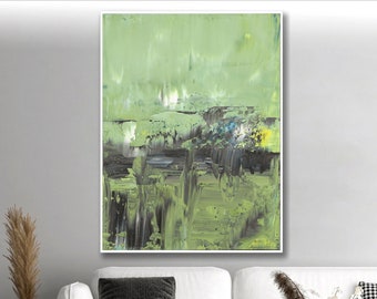 Green Abstract Wall Art Print, Large Abstract Art, Large Modern wall art, Abstract Landscape  Wall Art, Printable Abstract Art, 36x24, 24x16