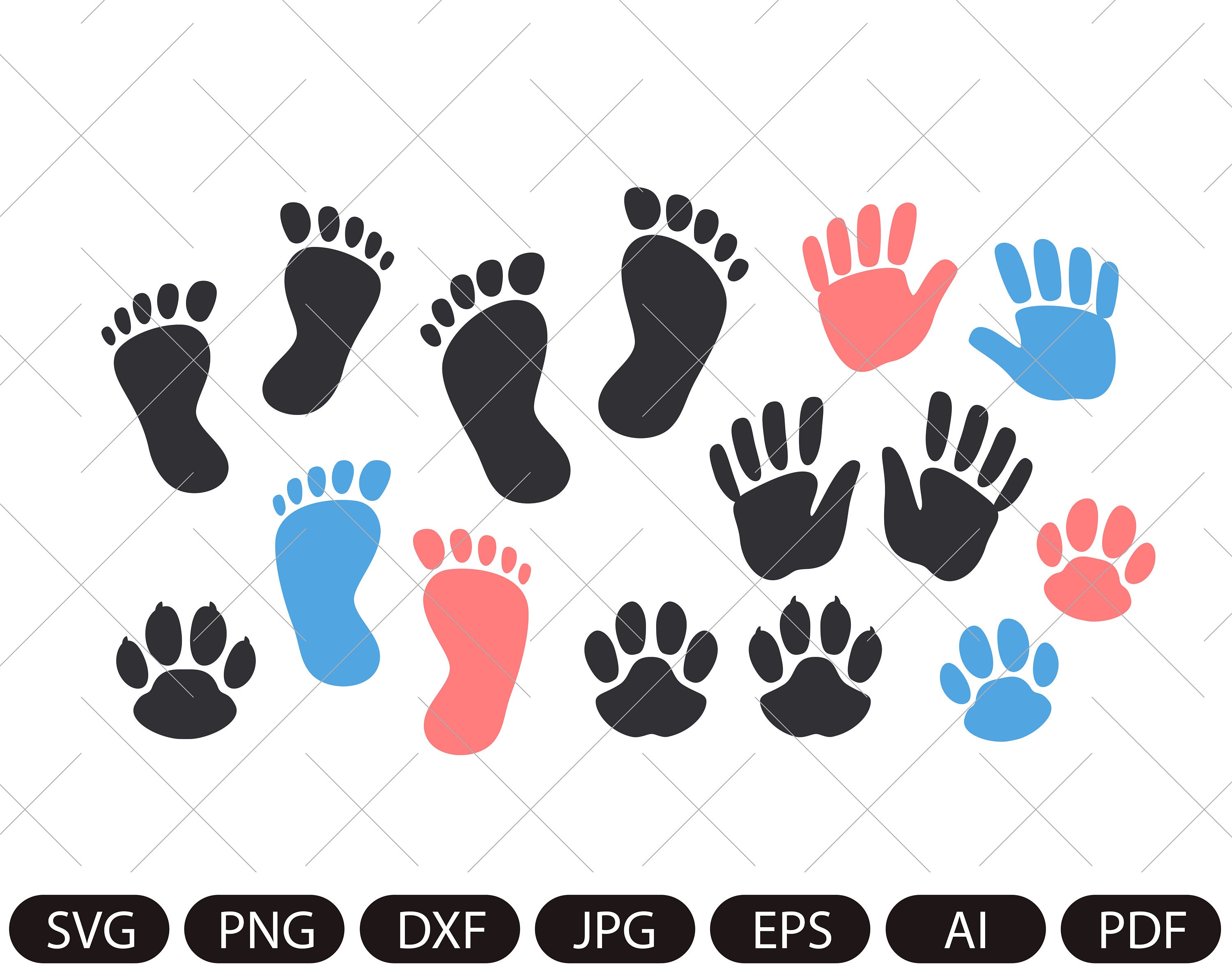 KeaBabies Trove Baby Hand and Footprint Kit, Dog Paw Print Kit, Handprint Ornament Kit for Babies, Boys, Girls, Newborns - with Love Multi Color