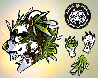 Adopts ARMOSH GREEN, Partial Fursuit, vegetated owl bear