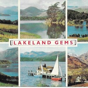 English Lake District, Cumbria, England, Vintage Real Photo Postcard, 1972, Ennerdale, Derwentwater, Windermere, Used British Postcard
