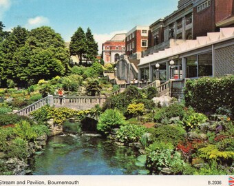 Bourne Stream & Pavilion - Bournemouth - 1970's Dorset Postcard - England - Used British Postcard