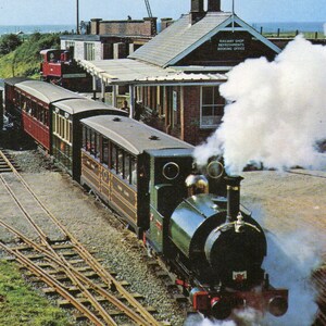 Ferrovia Tal-y-Llyn, Tywyn, Snowdonia, País de Gales, cartão postal vintage, cartão postal antigo genuíno não utilizado, trem a vapor