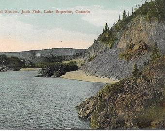 Coal Shutes, Jack Fish, Lake Superior, Canada, Vintage Postcard, Genuine Unused Old Picture Postcard