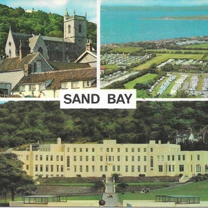 Sand Bay, Weston-Super-Mare, Somerset, Inglaterra Postal Vintage, Publicado en 1973, Postal Británica Usada