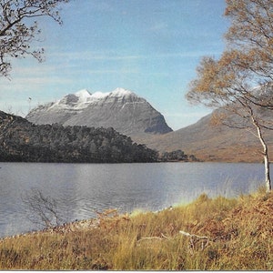 Liathach du Loch Clair, les Torridons, Ross-shire, Écosse, 1964, carte postale vintage Real Photo, montagne, lac