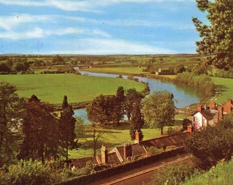 Horseshoe Bend, Ross-on-Wye, Hereford, England, Vintage Unused British Real Photo Postcard, River, 1970's
