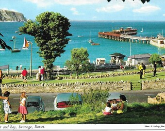 Vintage Swanage Pier Postcard, Dorset England, 1965