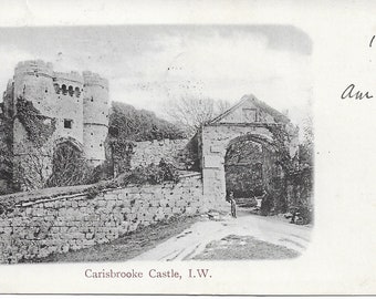Carisbrooke Castle, Isle of Wight, England, 1903 Vintage English Used Postcard, British Castle
