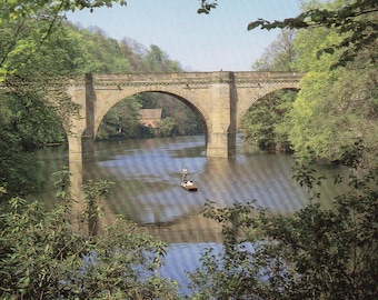 Durham, Prebends Bridge, River Wear, England, Vintage Postcard, Genuine British Picture Postcard